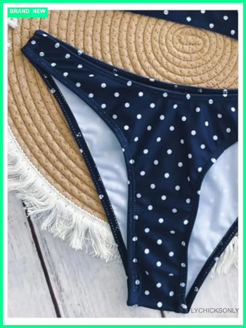 Women's Polka Dots Micro Bikini Set High Leg Thong Racerback Swimwear